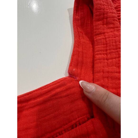 Honorine Francoise Cotton Seersucker Minidress Small Red Cotton Gauze Mini Dress - Picture 7 of 10